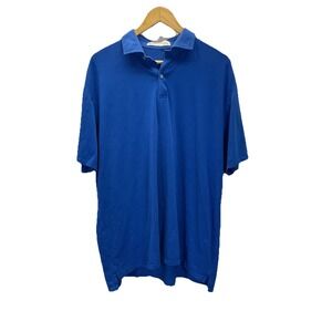 Holderness & Bourne Men's XL Tailored Fit Royal blue solid Polo Golf Pima Cotton
